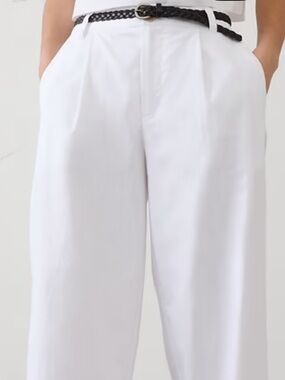 Vintage Ann Gerlin Women's White Linen Chino Pants